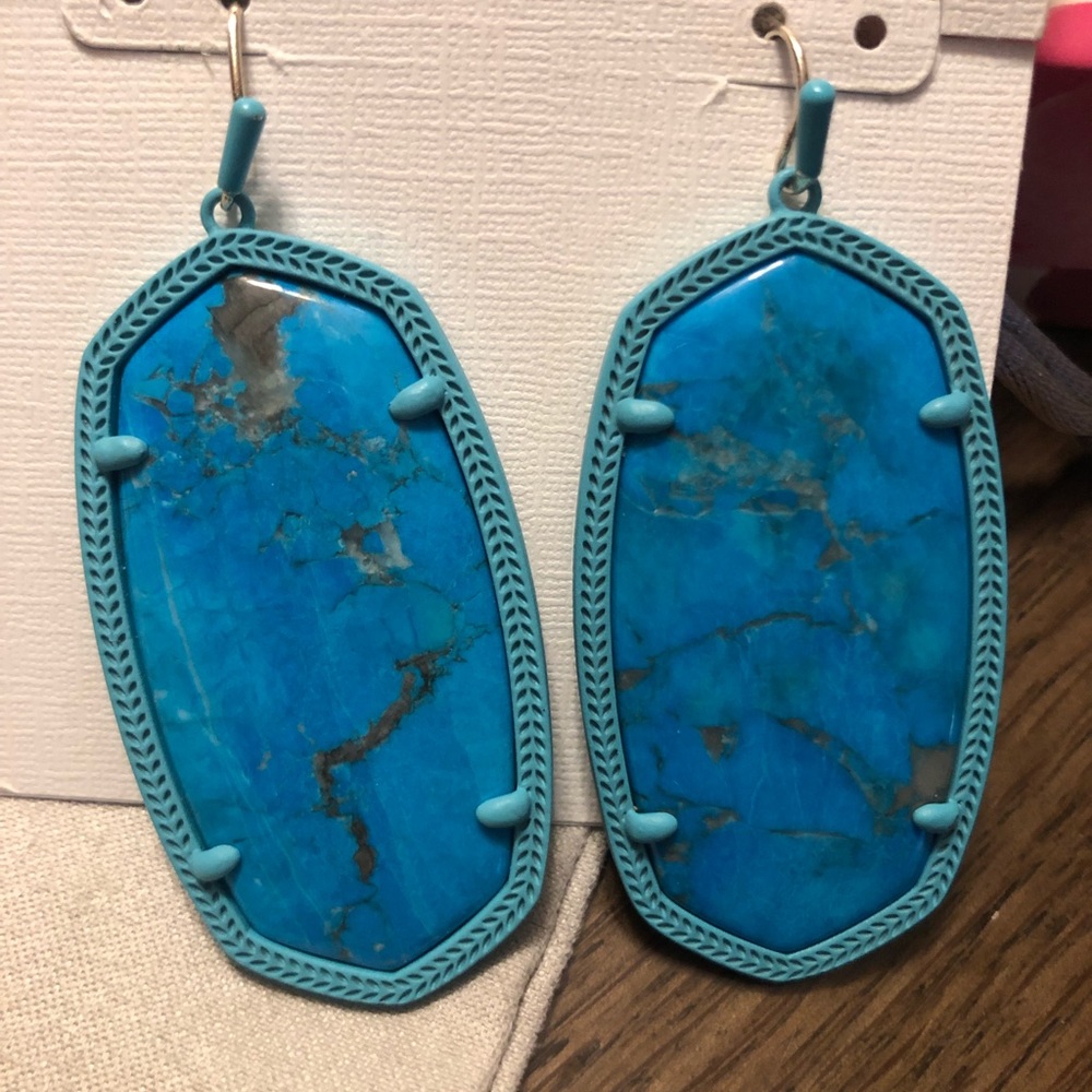 Kendra Scott Danielle Matte Aqua Earrings